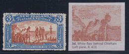 New Zealand, SG 372a, MHR "Flaw Behind Chieftan" Variety - Unused Stamps