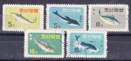 North Korea 1961 Fish Mi#293-297 Used - Corée Du Nord