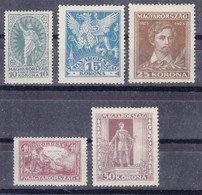 Hungary 1923 Mi#369-373 Mint Never Hinged - Neufs