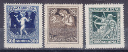 Hungary 1924 Mi#380-382 Mint Never Hinged - Neufs