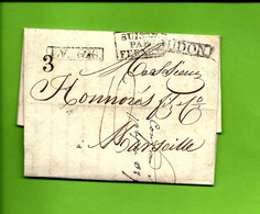 1830 Moudon  SUISSE Par Ferney Pour  HONORE MARSEILLE  Sign. Roberti Fils  V. Chateau De Moudon Marchands De Chandelles - ...-1845 Precursores