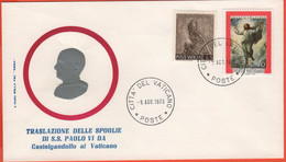 VATICANO - 1978 - Traslazione Spoglie Di S.S. Paolo VI Da Castelgandolfo Al Vaticano - Su Busta FDC Roma - Covers & Documents