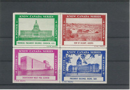 30926) Canada Know Canada Series 1938  Maple Leaf Milling Company Issue Block Mint Hinged On Upper Stamps - Local, Strike, Seals & Cinderellas