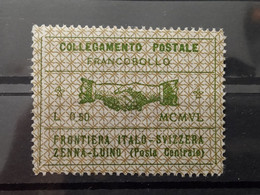 Italia. 1945. Collegamento Postale. Francobollo. Frontiera Italo-svizzera. Nuevo ** - Emissions Locales/autonomes