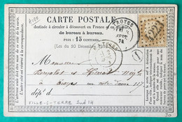 France N°55 Sur Carte Précurseur, TAD VILLE-S-TERRE + GC 4223 + Facteur D (Thil) - (C152) - 1849-1876: Klassik