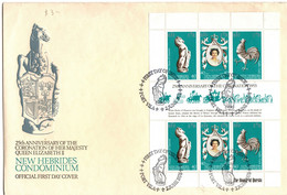 New Hebrides 1978 25th Anniversary Coronation Sheetlet FDI - Autres & Non Classés