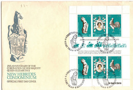 New Hebrides 1978 25th Anniversary Coronation Sheetlet FDI - Andere & Zonder Classificatie