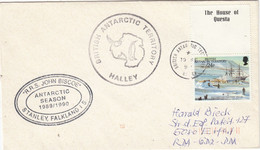 British Antarctic Territory (BAT) 1990  Cover  Ship Visit RRS John Biscoe Ca Halley 10 FE 90 (BAT323A) - Briefe U. Dokumente