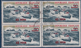 4 Timbres Oblitérés En Bloc N°424 Sauvetage En Mer 45f Sur 90c - Used Stamps