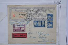 AU10 ALGERIE FRANCE BELLE LETTRE RARE 1930 IER VOL  ALGER PARIS +MAUVAIS TEMPS DEPART RETARDé +AFFRANCH. PLAISANT - Airmail