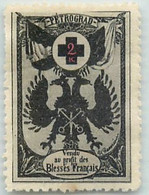 CROIX ROUGE - SAINT PETERSBOURG - RUSSIE - SOUTIEN GUERRE  BLESSES FRANCAIS -TIMBRE DELANDRE -PEU COURANT- TRES BON ETAT - Croce Rossa