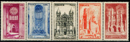 FR1658 French 1944 Notre Dame De Paris Architectural Engraving Version 5V Sticker MNH - Neufs