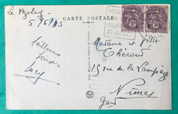 France N°233 (x2) Sur CPA, TAD VEZELAY, Yonne 5.6.1933 - (C165) - 1877-1920: Semi Modern Period