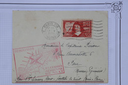 AU10  FRANCE BELLE LETTRE 1939  IERE LIAISON  DE NUIT  PARIS PAU +AFFRANCH. PLAISANT - Premiers Vols