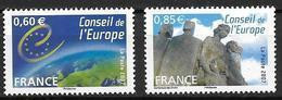 France 2007 Service N° 136/137 Neufs Conseil De L'Europe à La Faciale - Mint/Hinged