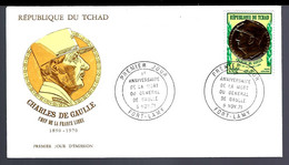 GÉNÉRAL DE GAULE - REPUBLIQUE DU TCHAD - 200F POSTE AÉRIENNE - - De Gaulle (Generale)