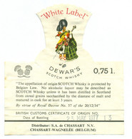 Oud Etiket / Ancienne étiquette Whisky White Label Dewar's 1977 - Whisky