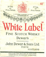 Oud Etiket / Ancienne étiquette Whisky White Label Dewar's - Whisky