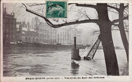 PARIS   ( 75 ) PARIS INONDE  ( JANVIER 1910 )    VUE PRISE DU QUAI DES ORFEVRES - Floods