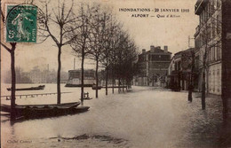 ALFORT   ( VAL DE MARNE )  INONDATIONS  29 JANVIER 1910 . QUAI D ' ALFORT - Floods