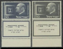 1952	Israel	77-78	PRESIDENT DR. WEIZMAN		22,00 € - Used Stamps (with Tabs)