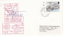 British Antarctic Territory (BAT) 1990 Cover Polar Flight Hannover-Filchner Signature  Ca Halley 10 FE 90 (BAT325) - Covers & Documents