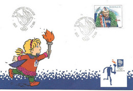 Norge Norway 1994 Torch Relay, Lillehammer '94, Olympics, Cancelled  5.2.1994  Special Cover - Covers & Documents