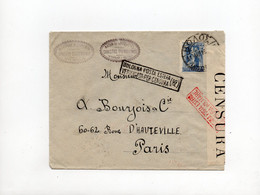 !!! GRECE, LETTRE DE VOLO POUR PARIS DE 1916 AVEC CENSURE ITALIENNE - Lettres & Documents