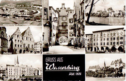 Gruss Aus Wasserburg Am Inn - Rathaus - Brucktor - Old Postcard - Germany - Used - Wasserburg (Inn)