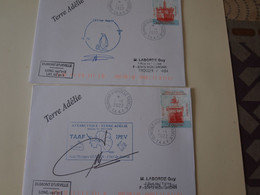 Terre Adélie 1  1 2022 1er Jour Des 2 Timbres Du Bloc 2  Lettres Ayant Circulé - Covers & Documents