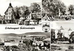 Erholungsort Schleusingen - Markt - Schloss Bertholdsburg - Castle - Bus - Old Postcard - Germany DDR - Unused - Schleusingen