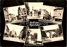Gruss Aus Apolda - HO Central Kaufhaus - Rathaus - Bahnhofstrasse - Viadukt - Old Postcard - 1961 - Germany DDR - Used - Apolda