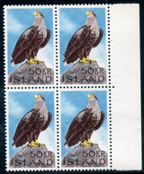 ICELAND 1966 Sea Eagle Block Of 4 MNH / **.  Michel 399 - Ongebruikt