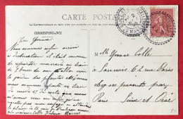 France N°129 Sur CPA, TAD Perlé St Brice-et-Courcelles, Marne 1905 - (C240) - 1877-1920: Semi-Moderne