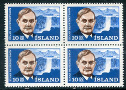 ICELAND 1965 Benediktsson Death Anniversary  Block Of 4 MNH / **.  Michel 397 - Neufs