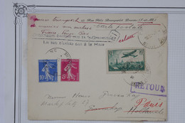 AU10 FRANCE BELLE LETTRE   1937 1ER VOL   FRANCE PAYS BAS +PROVINS ...  +AFFRANCH. PLAISANT - First Flight Covers