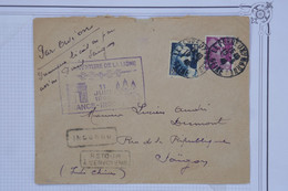 AU10 FRANCE BELLE LETTRE PAS COURANT  1946 1ERE LIAISON  FRANCE SAIGON INDOCHINE  +LE PERREUX...  +AFFRANCH. INTERESSANT - Primi Voli