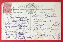 France N°129 Sur CPA, TAD Perlé Gémeaux, Côte D'Or 1904 - (C249) - 1877-1920: Periodo Semi Moderno