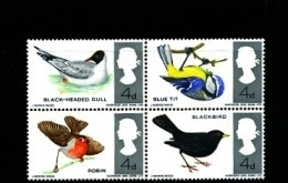 GREAT BRITAIN - 1966  BIRDS  BLOCK  MINT NH - Unused Stamps