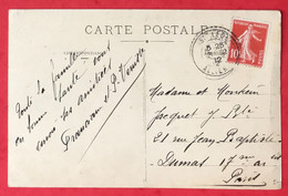 France N°138 Sur CPA, TAD Perlé ST Leon, Allier 1912 - (C253) - 1877-1920: Periodo Semi Moderno