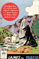 Cp Couleur Publicitaire Laines Du Marin Mouton Sheep Pecora Loup Wolf Lupo En B.Etat - Advertising