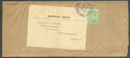 N°137 - 5 Centimes Emission 1915 Obl. Sc Ste-ADRESSE * POSTE BELGE Sur Bande D'imprimée Complète Du MONITEUR BELGE Le 1 - Sonstige & Ohne Zuordnung