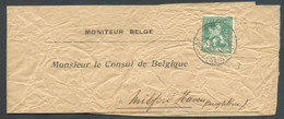 N°110 - 5 Centimes PELLENS Obl. Sc LE HAVRE (SPECIAL)  sur Bande D'imprimée LE MONITEUR BELGE Complète Du 19-I-1916 Ver - Andere & Zonder Classificatie