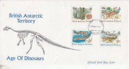 British Antarctic Territory (BAT) 1991 Dinosaurs 4v  FDC Ca Rothera (BAT329) - FDC