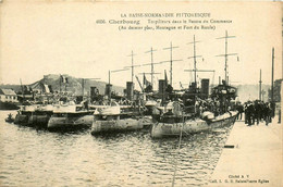 Cherbourg * Torpilleurs Dans Le Bassin Du Commerce * Navire De Guerre * Militaria * OBUSIER BRANLEBAS ORIFLAMME - Cherbourg