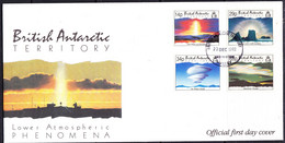 British Antarctic Territory (BAT) 1992 Lower Atmospheric Phenomena 4v FDC Ca Halley (BAT333) - FDC