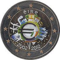 2012 IRLANDE - 2 Euros Commémorative (couleurs) Les 10 Ans De L'euro - Ireland