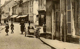 Chagny * Moto Side Car Marque Type Modèle ? Motos Motocyclette * Rue Du Bourg & Rue De La République Café Du Centre - Chagny