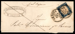 Regno - Vittorio Emanuele II - 15 Cent (11) Su Testatina Di Lettera Da Genova A Cefalù Del 27.1.63 (col Vapore) - Autres & Non Classés