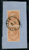 Regno - Vittorio Emanuele II - 10 Cent De La Rue (L17) - Coppia Verticale Usati Su Frammento Ostiglia 19.10 - Autres & Non Classés